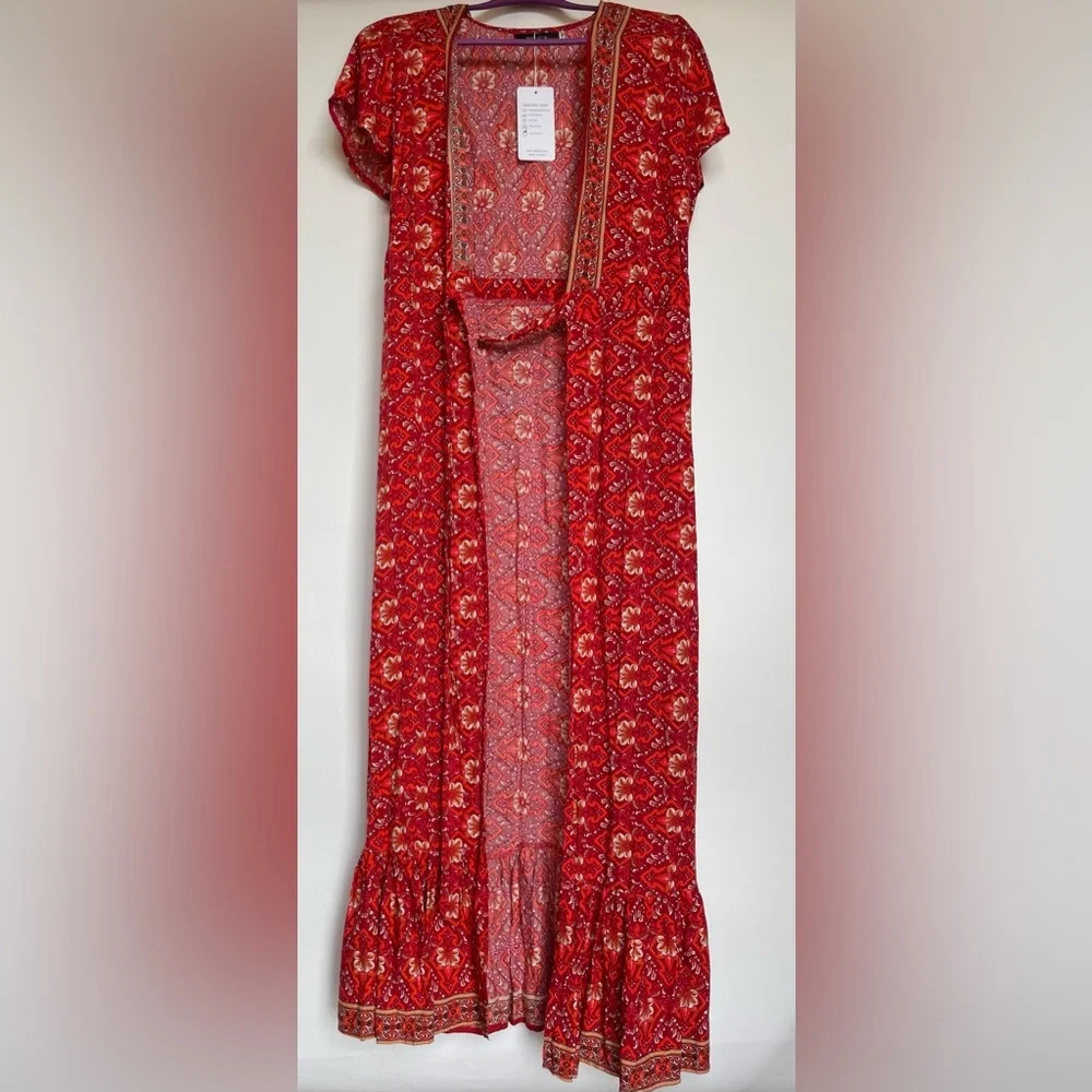 NWT Boho Maxi Wrap Dress - Small/Medium - Picture 5 of 16